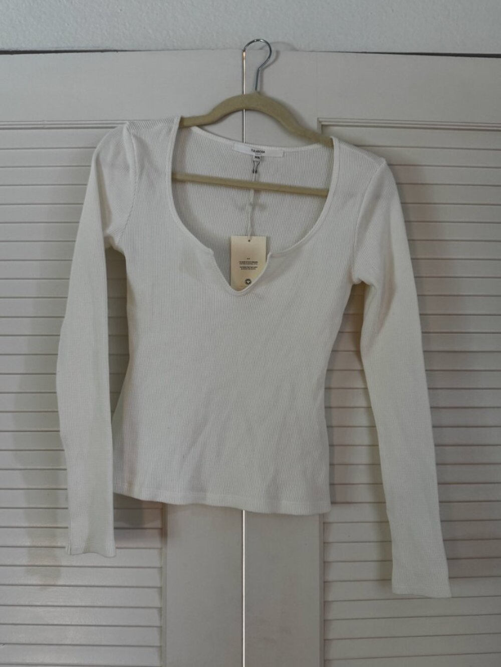 Tularosa White Ribbed Top Size XS NWT